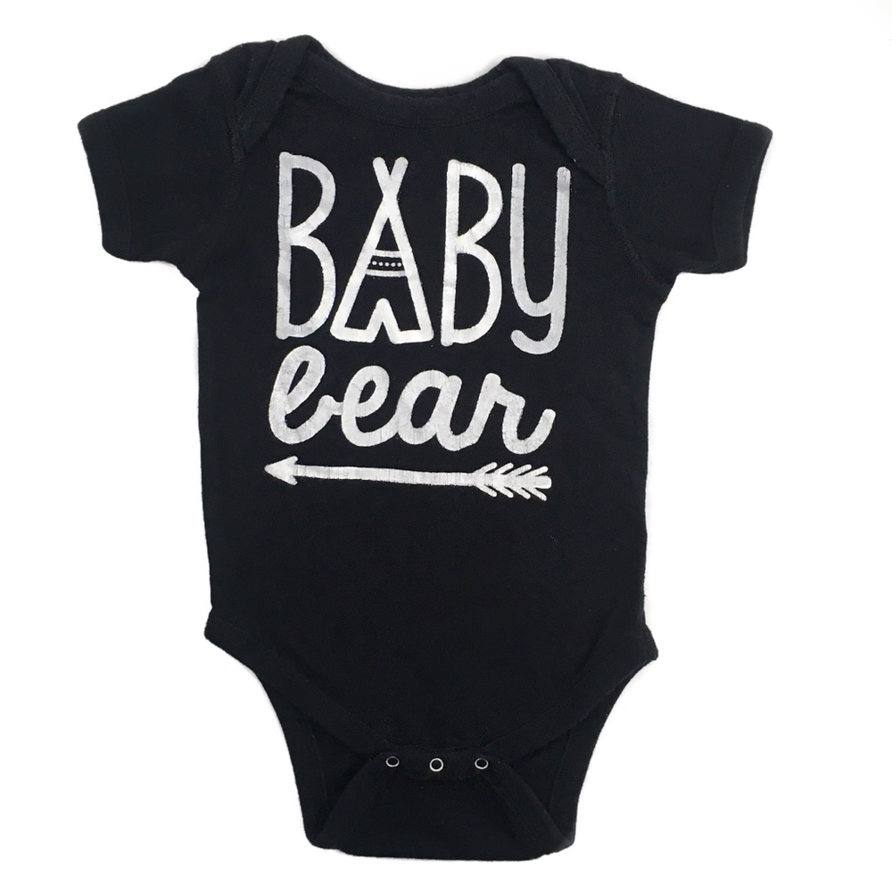 12-18 Month Black & White Baby Bear Onesie